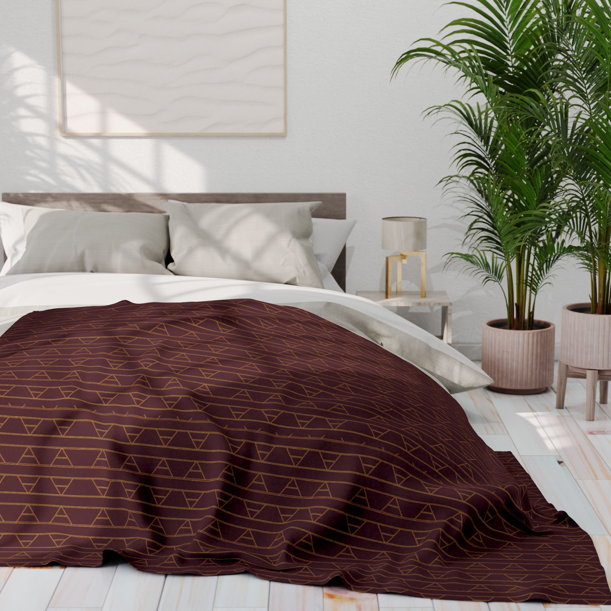 Kingston Arctic Fleece Blanket (in Burgundy/Wine) - Image 6