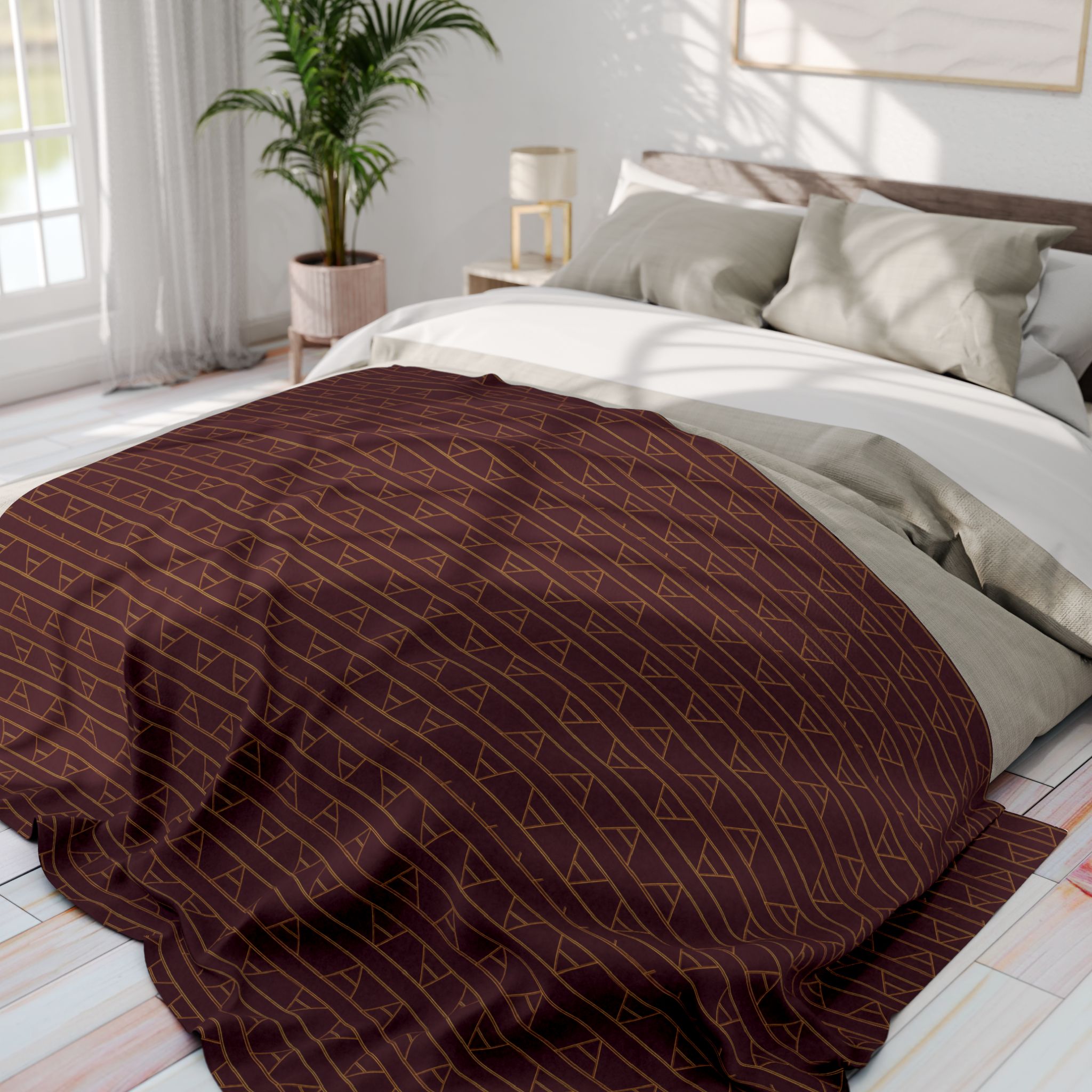 Kingston Arctic Fleece Blanket (in Burgundy/Wine) - Image 5