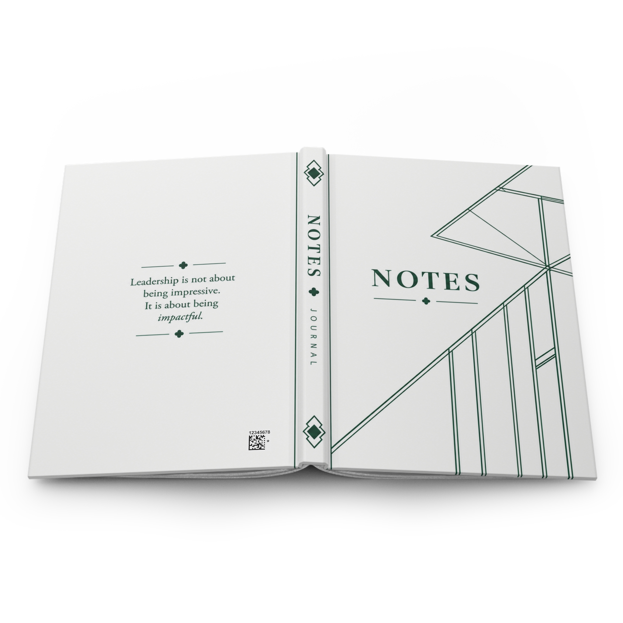Kingston Hardcover Journal (in White & Green) - Image 2