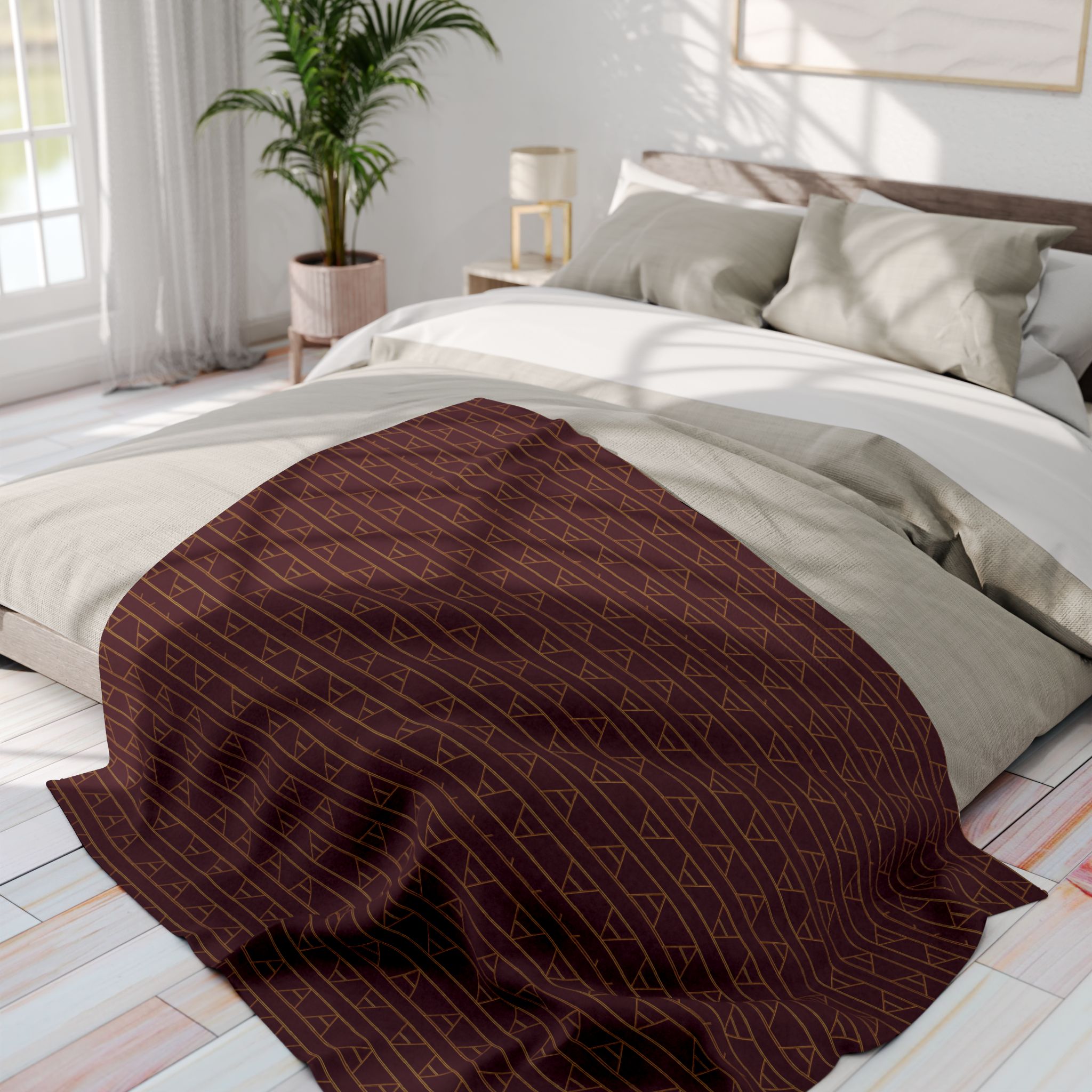 Kingston Arctic Fleece Blanket (in Burgundy/Wine) - Image 11